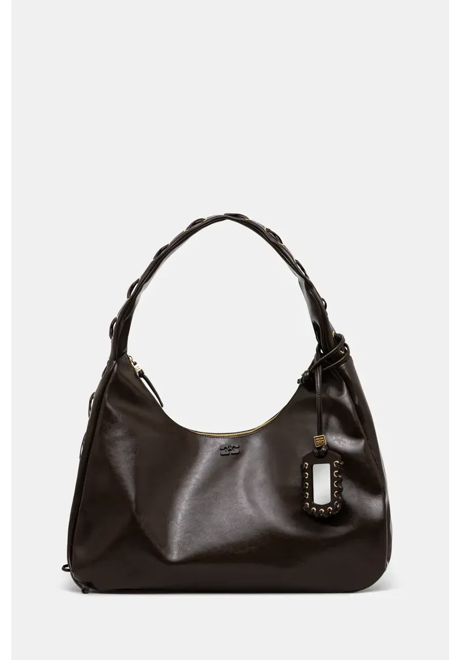 obrazek 1 GANNI torba Hobo XXL Crinkle Oleatex kolor brązowy A6846