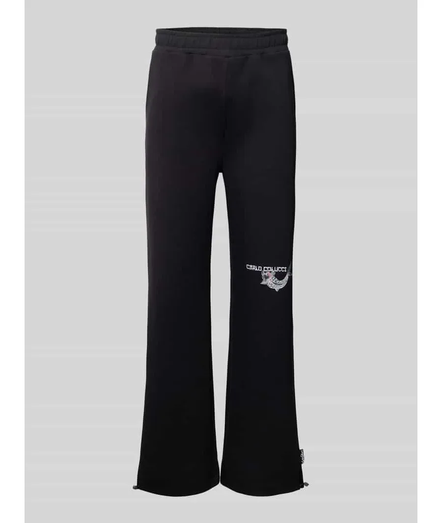 obrazek 1 Spodnie dresowe o kroju oversized fit z nadrukiem z logo