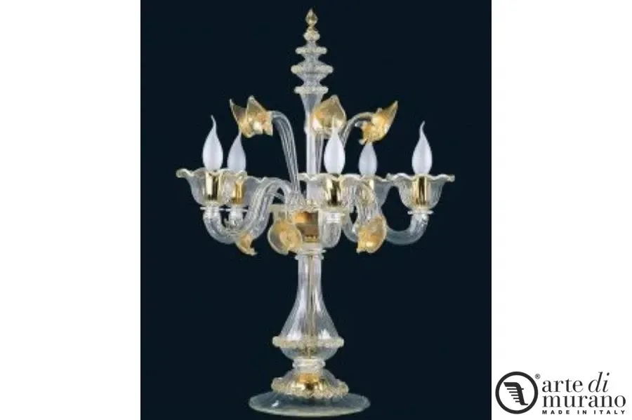 obrazek 1 Designerska lampa na 5 światełek ze szkła Murano