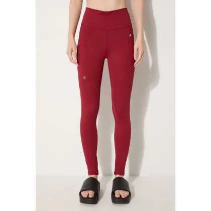 Zdjęcie Fjallraven legginsy Abisko damskie kolor bordowy gładkie