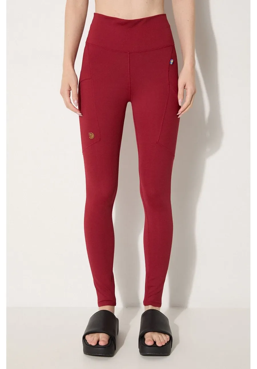 obrazek 1 Fjallraven legginsy Abisko damskie kolor bordowy gładkie