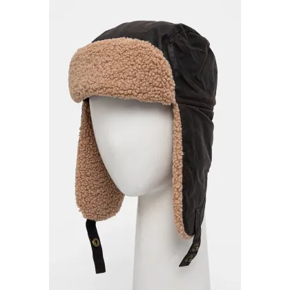 Zdjęcie Barbour czapka bawełniana kolor brązowy bawełniana MHA0710