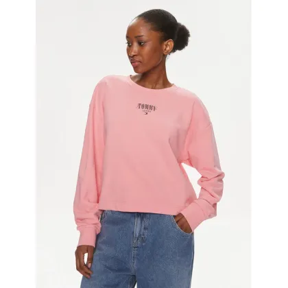 Zdjęcie Tommy Jeans Bluza Essential Logo DW0DW17796 Różowy Relaxed Fit