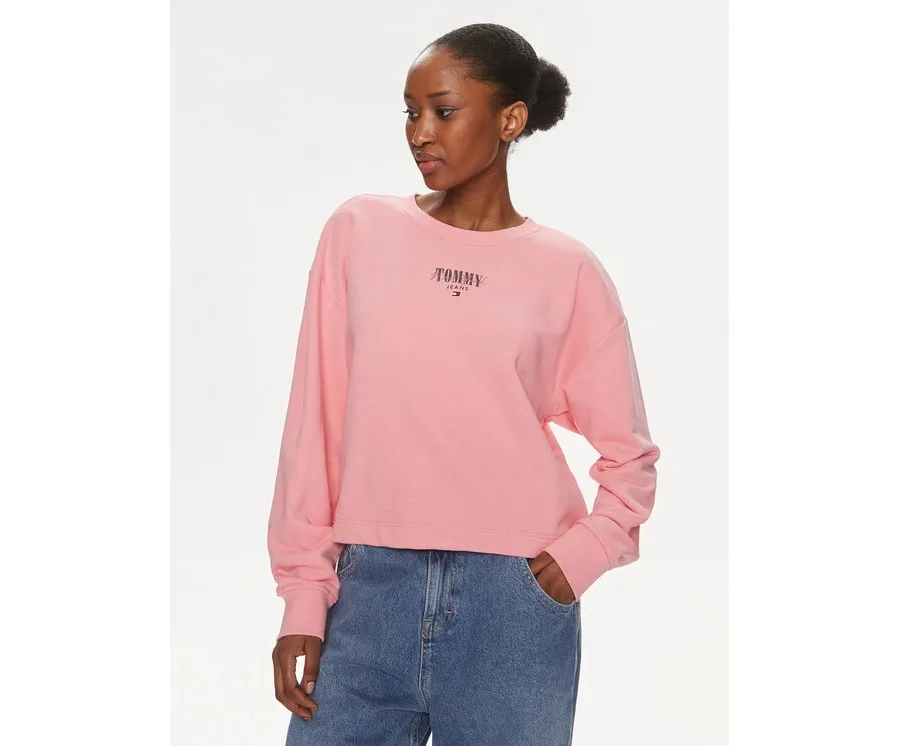 obrazek 1 Tommy Jeans Bluza Essential Logo DW0DW17796 Różowy Relaxed Fit