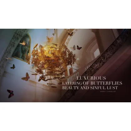 Picture A prestigious chandelier with butterflies