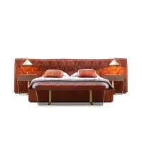 Picture Designer Cesar bed with a wide headboard, super king size - Ulivi Salotti