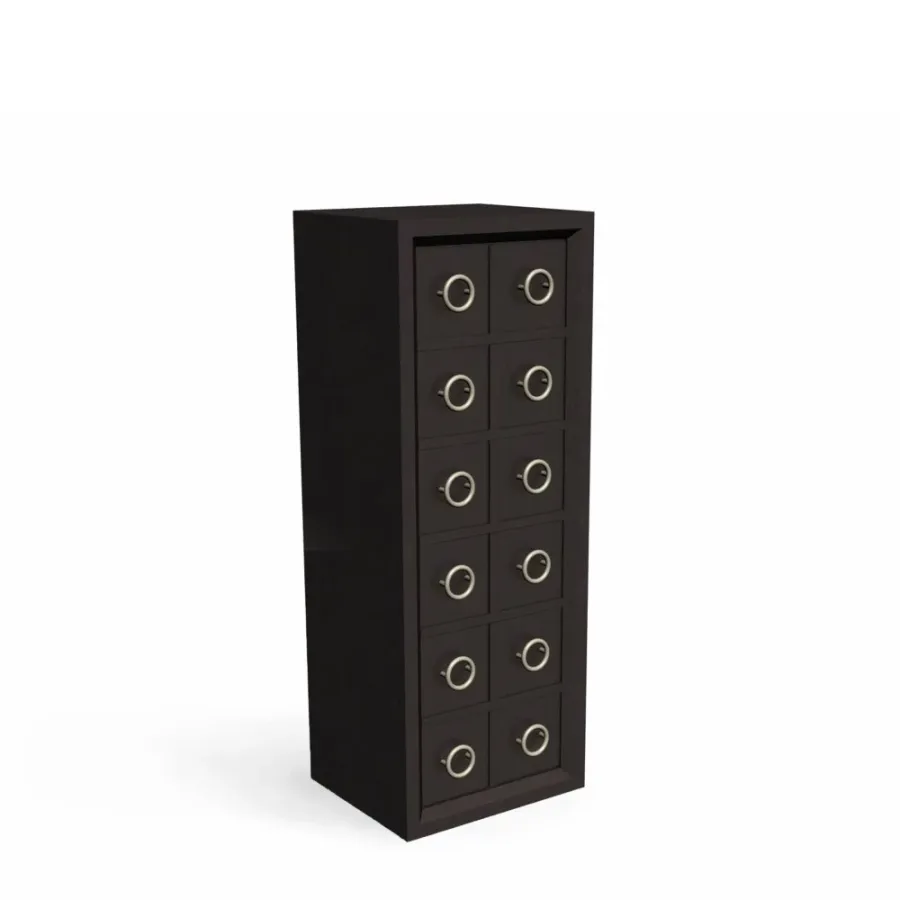 obrazek 1 Elegancka wysoka drewniana komoda z dwoma szufladami