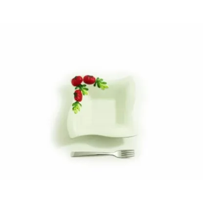 Zdjęcie Średnia kwadratowa miska w kształcie fali w stylu wiejskim - Le Ceramiche