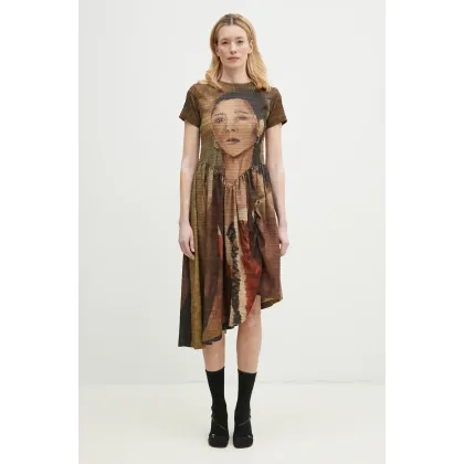 Zdjęcie Andersson Bell sukienka Remy Printed Shirring kolor beżowy mini rozkloszowana atb1271w