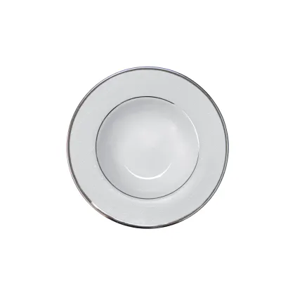 Zdjęcie Luksusowy porcelanowy talerz do zupy z kolekcji Ethereal White - Porcel