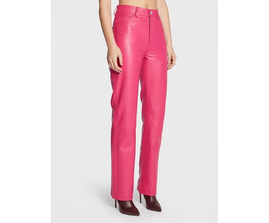 obrazek 1 Remain Spodnie skórzane Lynn Leather RM1510 Różowy Regular Fit