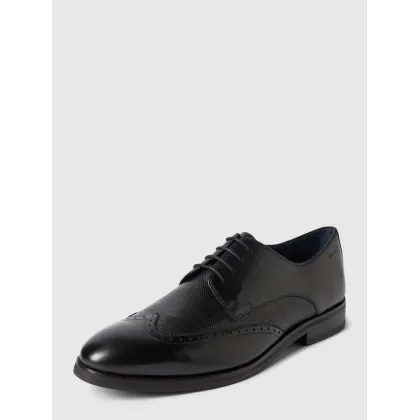 Zdjęcie Buty derby ze skóry bawolej z wytłoczonym logo