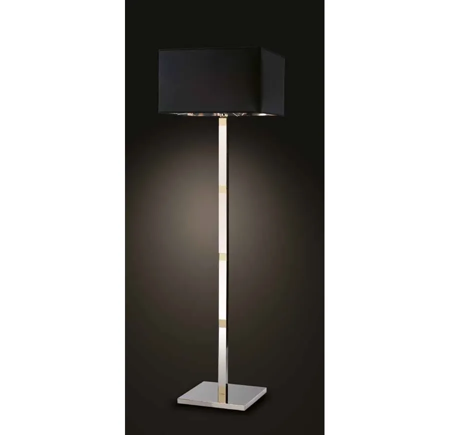 obrazek 2 Luksusowa lampa wolnostojąca z pięknym ciemnym abażurem Lumis