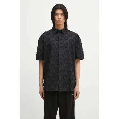 Zdjęcie Daily Paper koszula bawełniana Trophy Shield Ss Shirt męska kolor czarny relaxed z kołnierzykiem klasycznym 2511156
