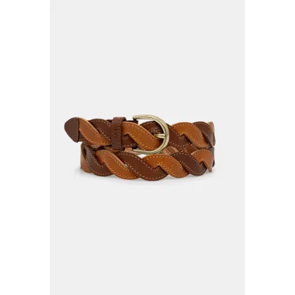 Zdjęcie Drôle de Monsieur pasek skórzany La Ceinture Tresse męski kolor brązowy G-AC169-LH030-CG