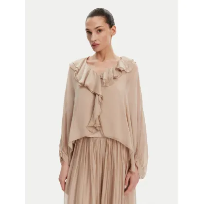 Zdjęcie ViCOLO Bluzka TD0019 Beżowy Oversize