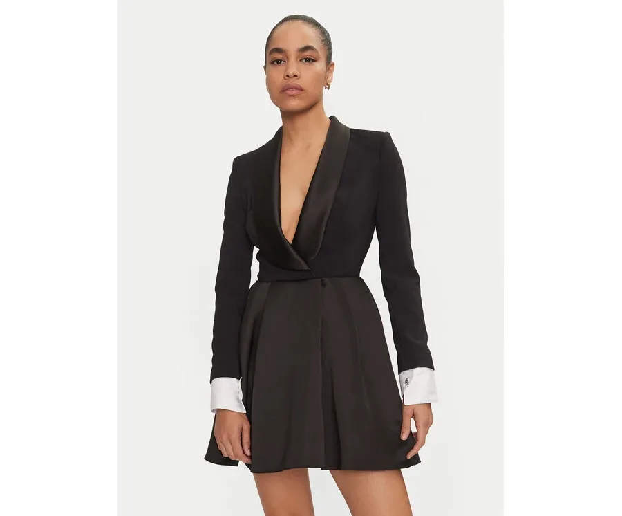 obrazek 1 Elisabetta Franchi Sukienka koktajlowa AB-710-47E2-V560 Czarny Regular Fit