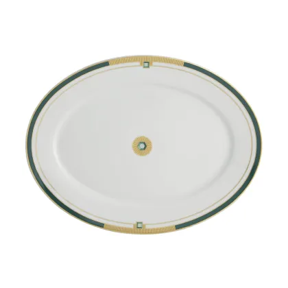 Zdjęcie Duży owalny talerz Emerald ze wzorem w stylu Art Deco - Vista Alegre