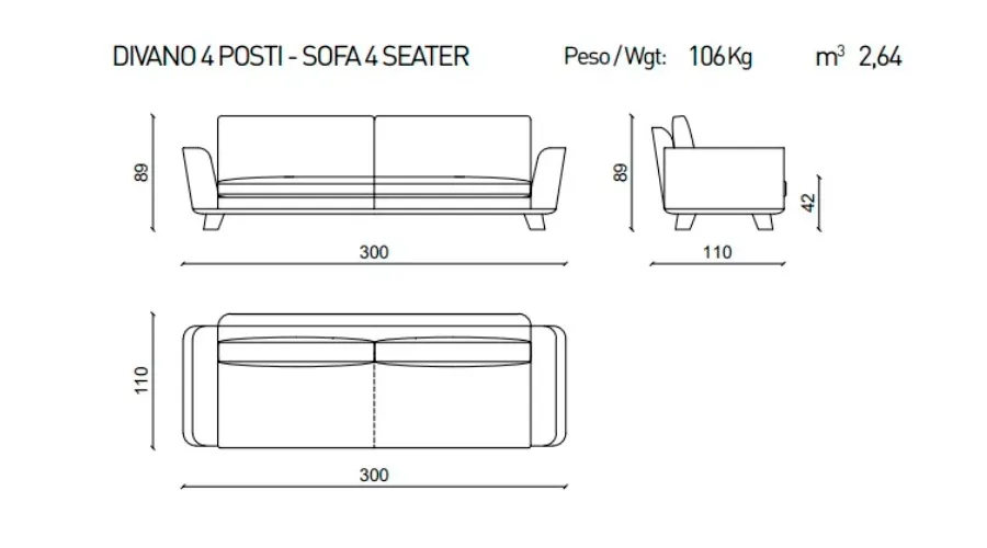 obrazek 4 Włoska sofa - lite drewno i wysokiej jakości skóry lub tkaniny - Ulivi Salotti
