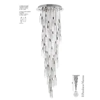 Picture Beautiful cascading chandelier with cylinder-shaped flowers in Murano glass - Il Paralume Marina