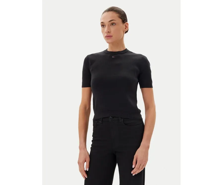 obrazek 1 Tommy Jeans Sweter Essential DW0DW19336 Czarny Regular Fit