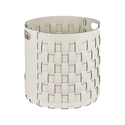 Zdjęcie Stylowy biały kosz Bottega Ø40xH40 cm