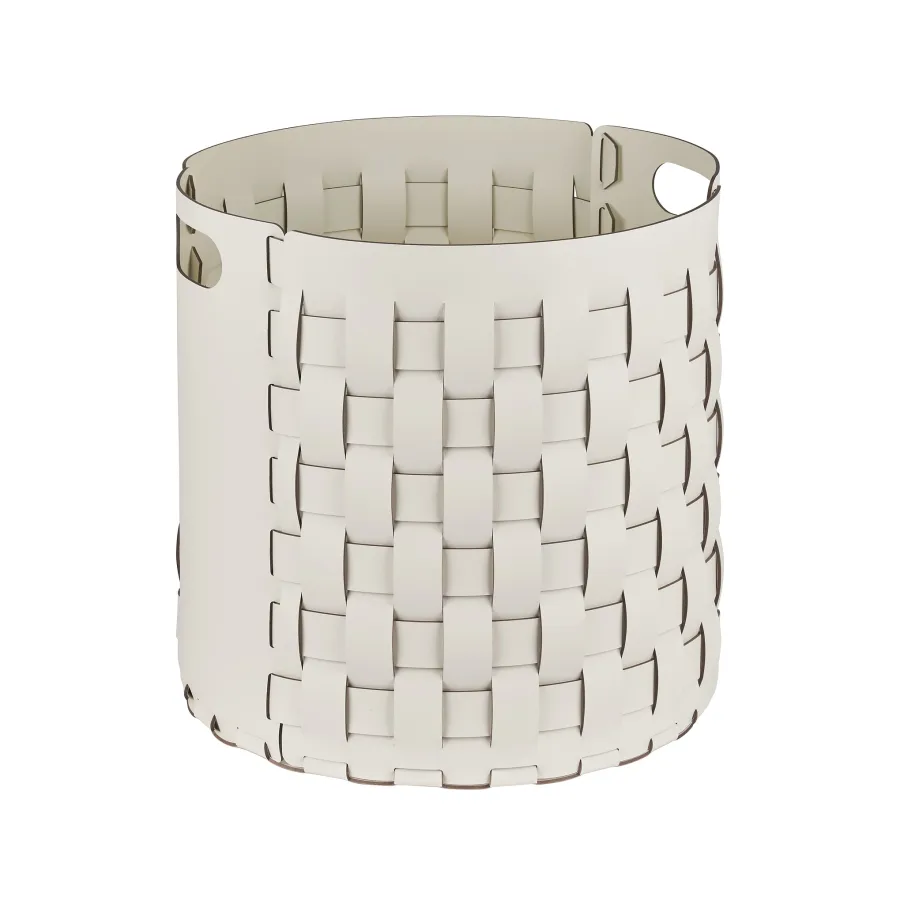 obrazek 1 Stylowy biały kosz Bottega Ø40xH40 cm
