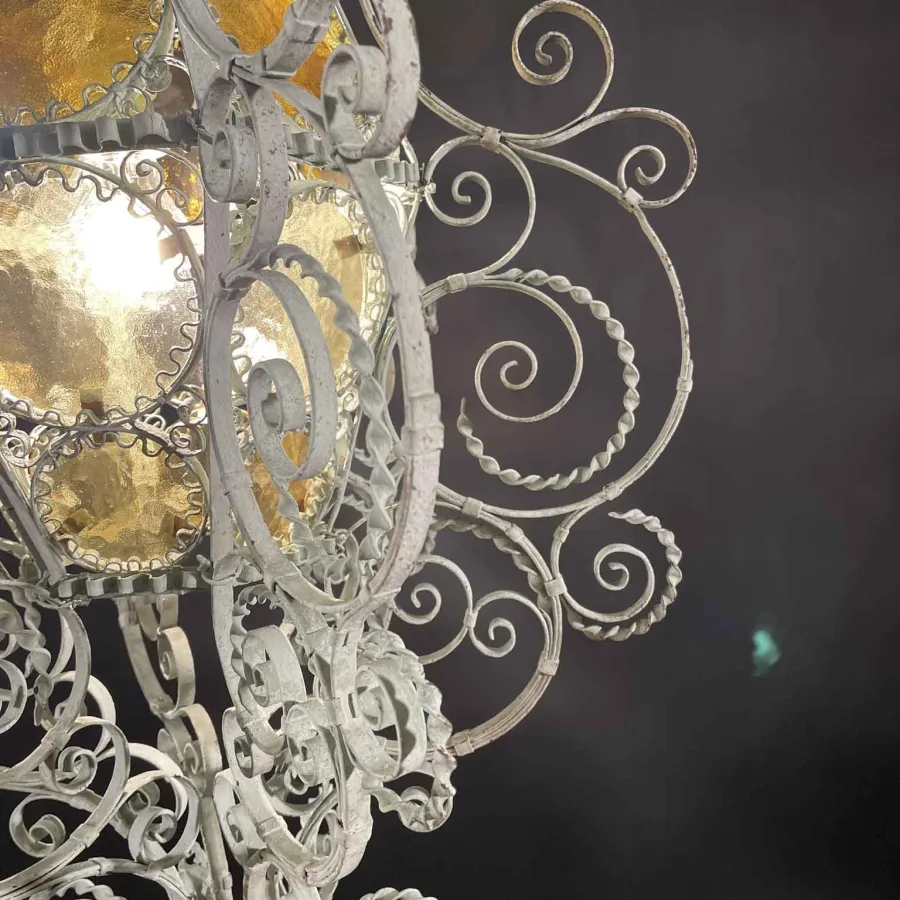 obrazek 6 Prestiżowa lampa z kutego żelaza XX wiek