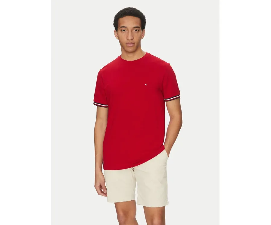 obrazek 1 Tommy Hilfiger T-Shirt Global Stripe MW0MW38630 Czerwony Regular Fit