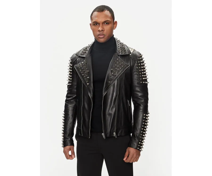 obrazek 1 Serge Pariente Kurtka skórzana Studer Czarny Slim Fit