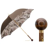 Picture Elegant women's umbrella in brown colors - Pasotti