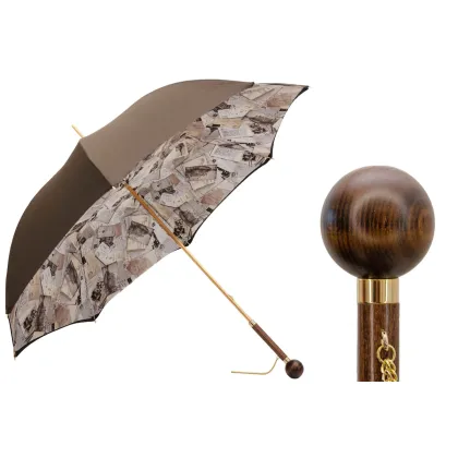Zdjęcie Elegancki parasol damski w kolorach brązu – Pasotti
