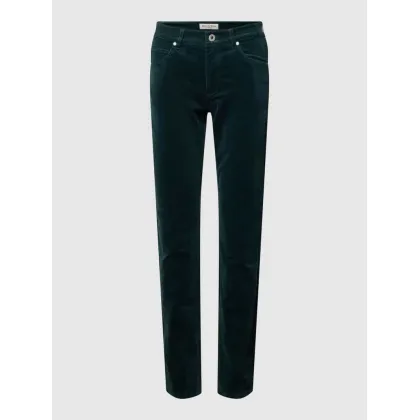 Zdjęcie Spodnie z aksamitu o kroju slim fit z zapięciem na guzik