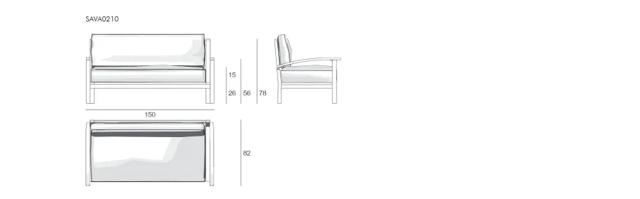 obrazek 4 Minimalistyczna sofa Savana do ogrodu lub na taras