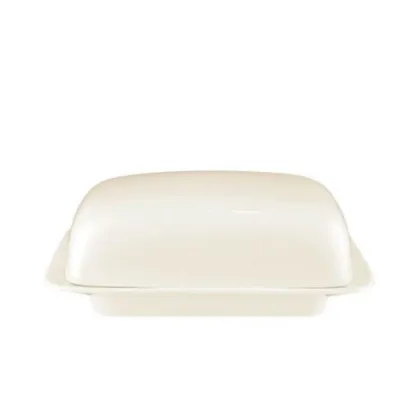 Zdjęcie Stylowa kremowa maselniczka z pokrywką wykonana z porcelany – Tettau