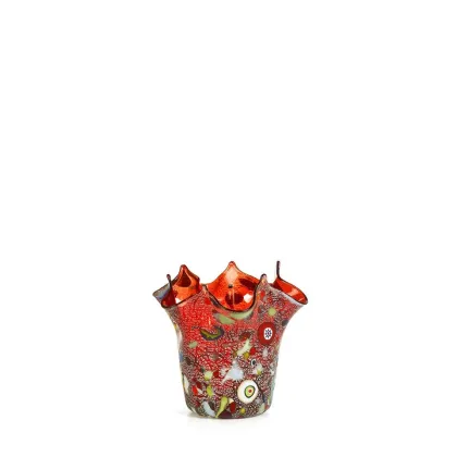 Zdjęcie Czerwony mały wazon z weneckiego szkła (11 cm)