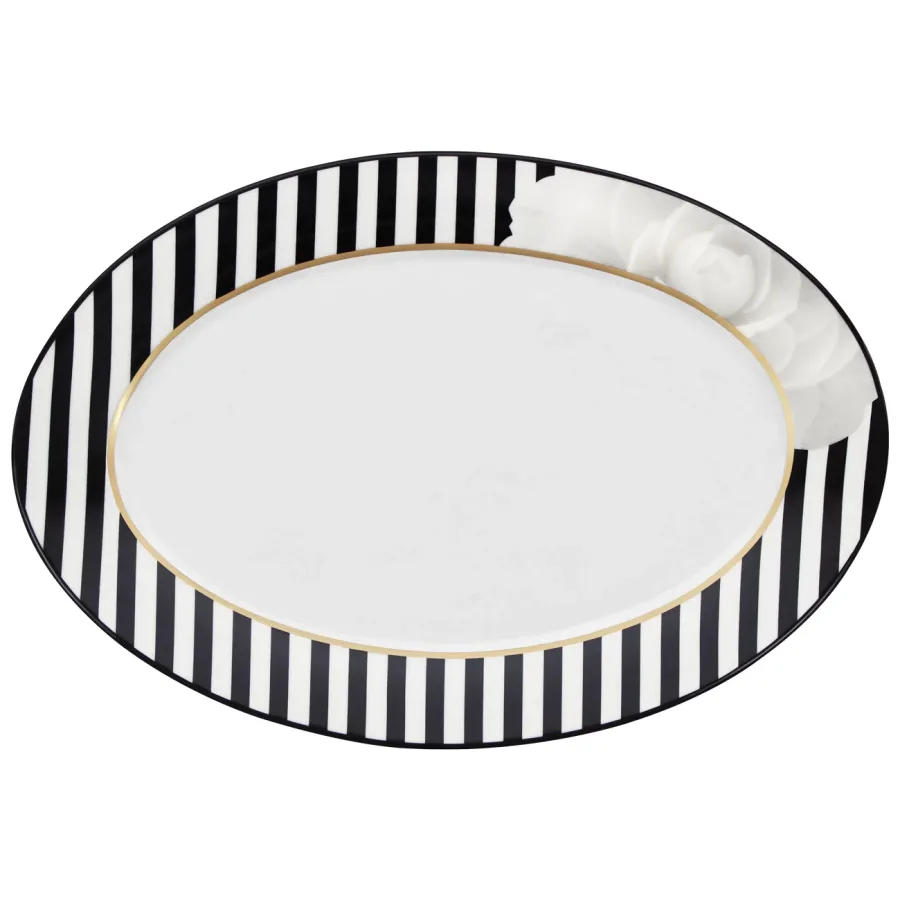 obrazek 1 Prestiżowy owalny półmisek z porcelany z kolekcji Camellia - Porcel
