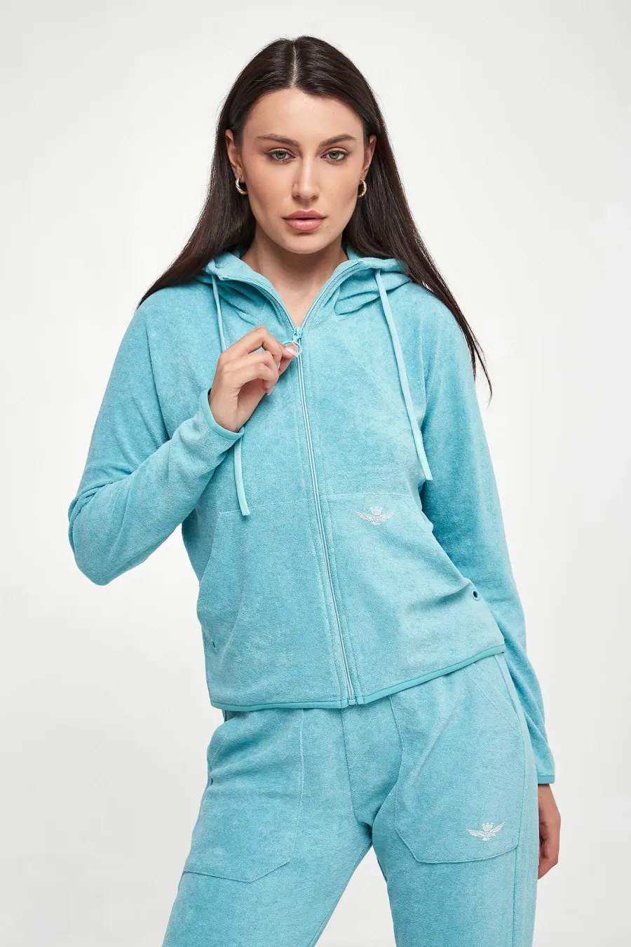 obrazek 1 Bluza z kapturem damska frotte AERONAUTICA MILITARE Aeronautica Militare