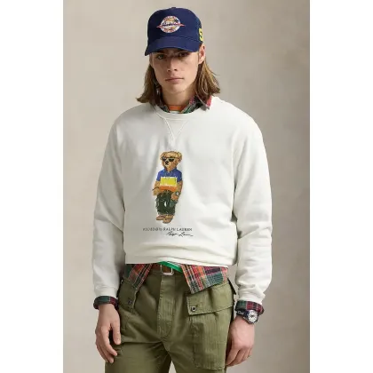 Zdjęcie Polo Ralph Lauren bluza bawełniana męska kolor biały z nadrukiem 710973146