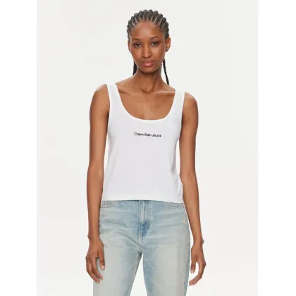 Zdjęcie Calvin Klein Jeans Top Institutional J20J221064 Biały Slim Fit