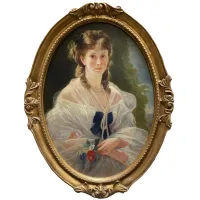 Picture Portrait of the Duchess of Morna, Princess of Troubetzkoy 70x50 cm - Angelo Navy Blue