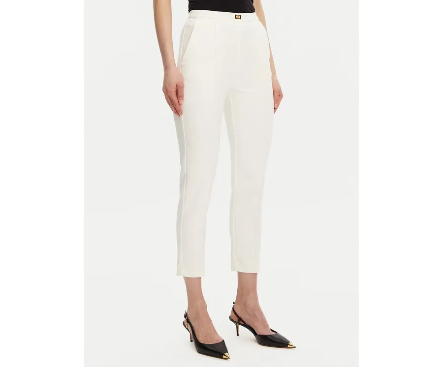 obrazek 1 Elisabetta Franchi Spodnie materiałowe PA-076-51E2-V280 Biały Regular Fit