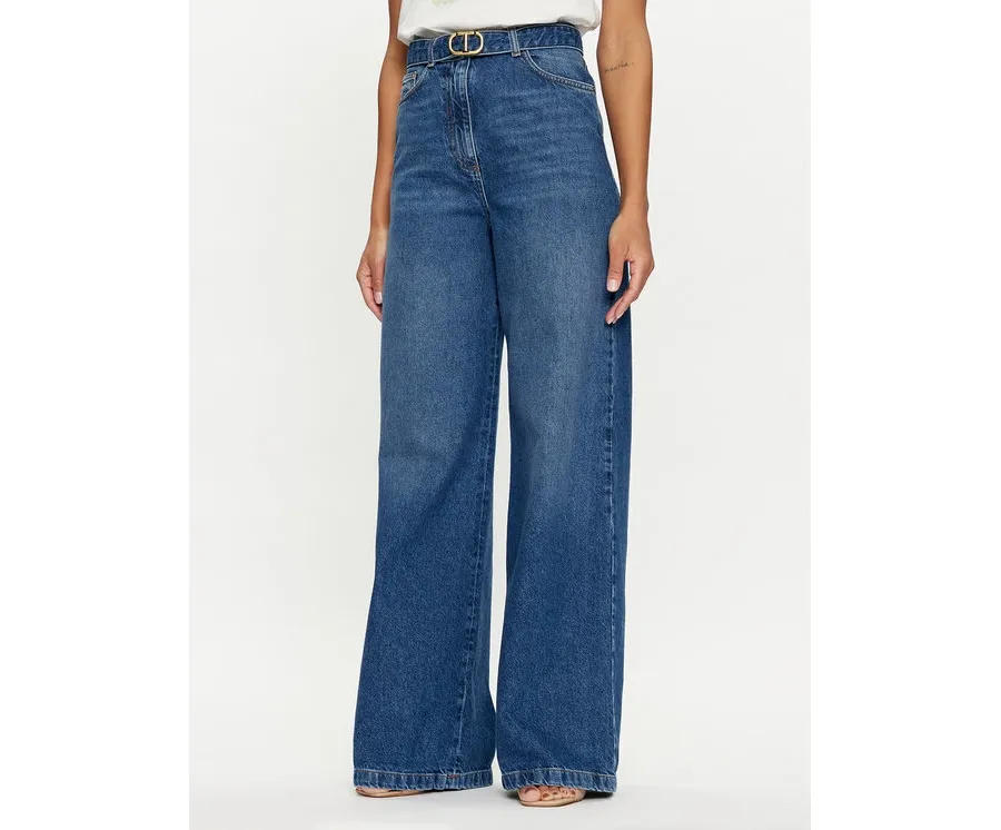 obrazek 1 TWINSET Jeansy 241TP2662 Niebieski Wide Leg