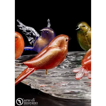 Zdjęcie Dekoracyjne trzy szklane ptaki ze szkła Murano rozmiar S