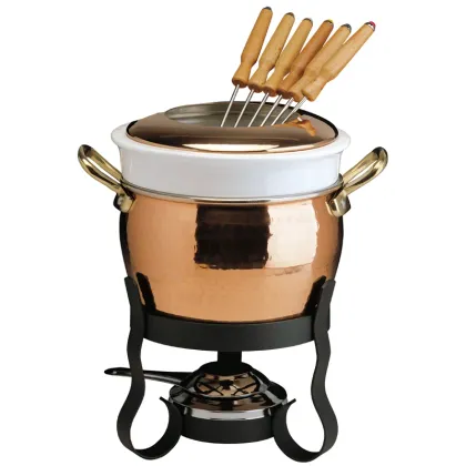 Zdjęcie Miedziany zestaw do fondue + widelczyki