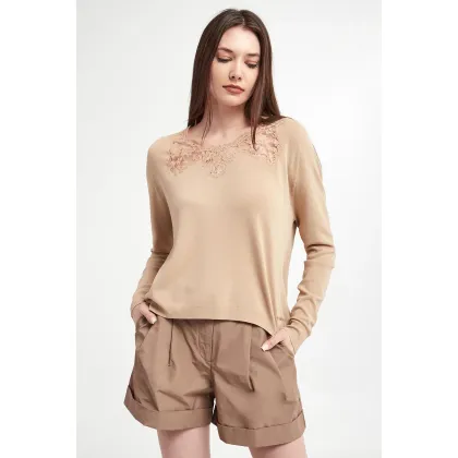 Zdjęcie Sweter damski z koronką ERMANNO FIRENZE Ermanno Firenze