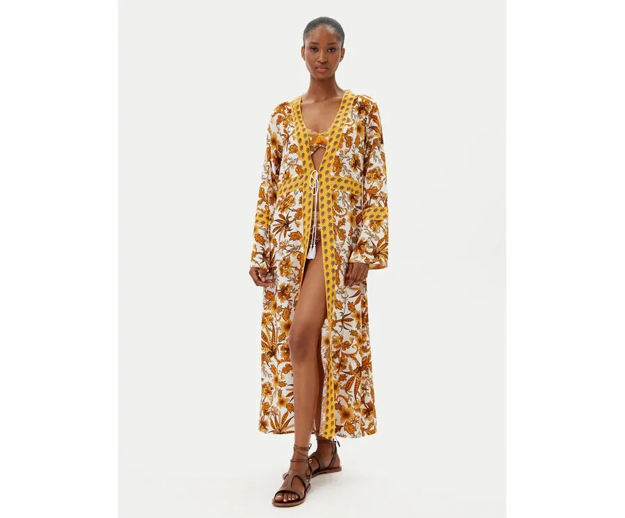 obrazek 1 Selmark Kimono BM297 Żółty Relaxed Fit