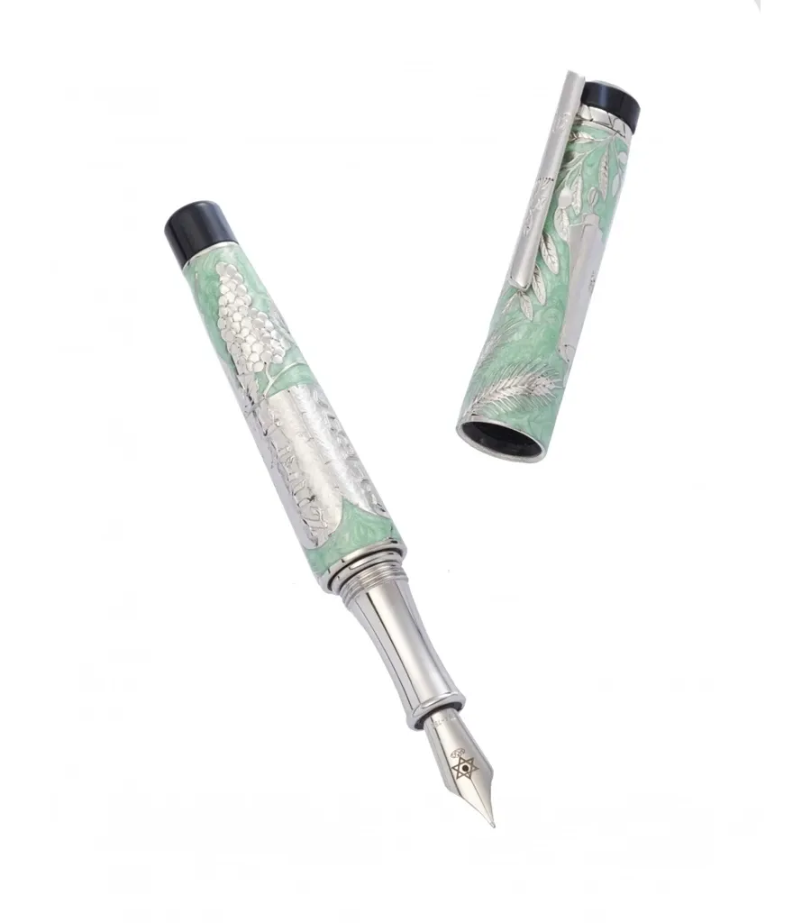 picture 1 Fountain Pen Shavuot Turquois and Silver Limited Edition