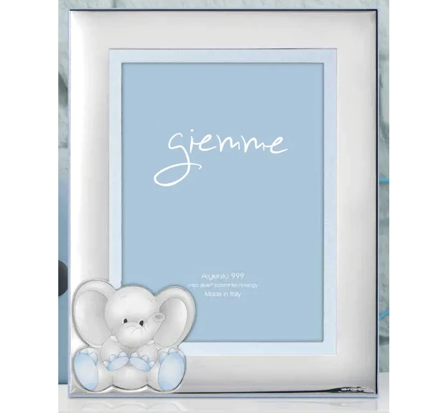 obrazek 1 Unikalna srebrna ramka 13х18 cm zdobiona niebieskim słonikiem