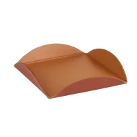 Zdjęcie Stylowa skórzana podkładka 20x20xH2,5 cm w kolorze koniaku